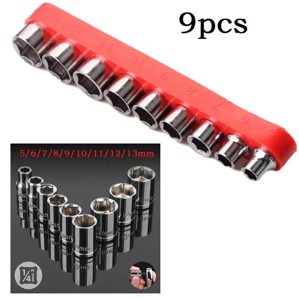 Home Improvement Tim Allen - 9pcs 1/4 inch Socket Wrench Head