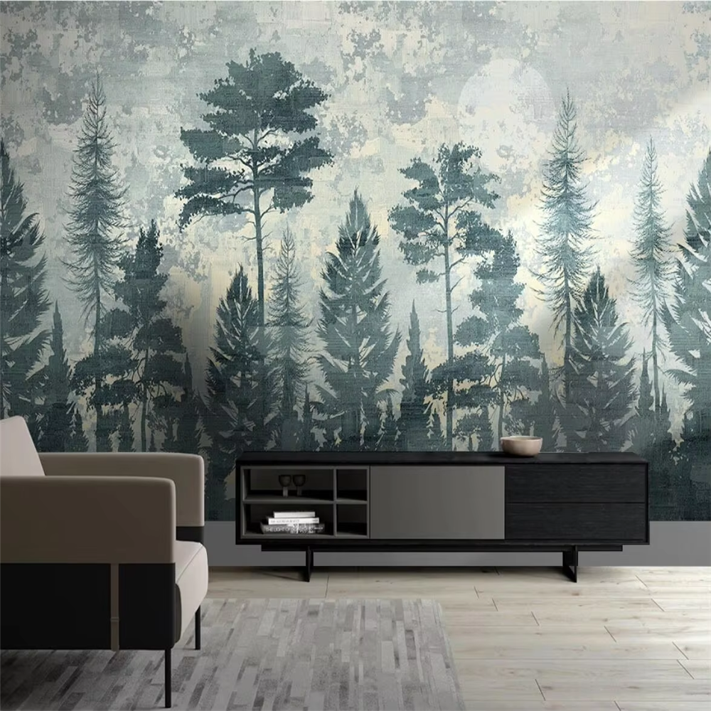 Custom Mural Misty Forest Wall - огляд і ціна Home Improvement Background