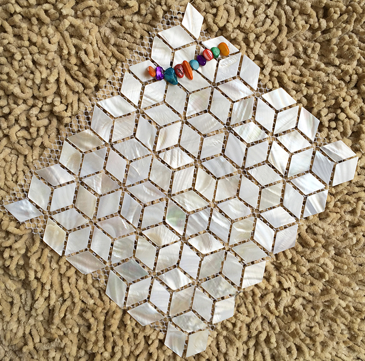 Rhombus white shell mosaic til - огляд і ціна Home Improvement Background