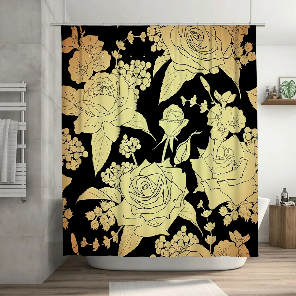 Luxury Golden Floral Shower Cu - огляд і ціна Home Improvement Background